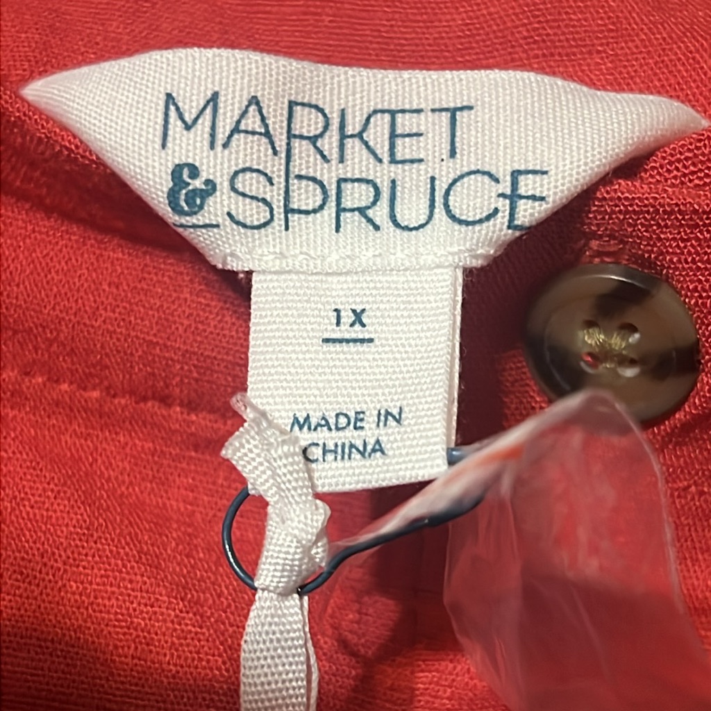 Nwt Market & Spruce Coral Button Down Tank Top Size 1x — image 8 of 8